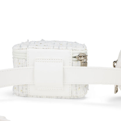 Tweed Twin Hip Bag (White)