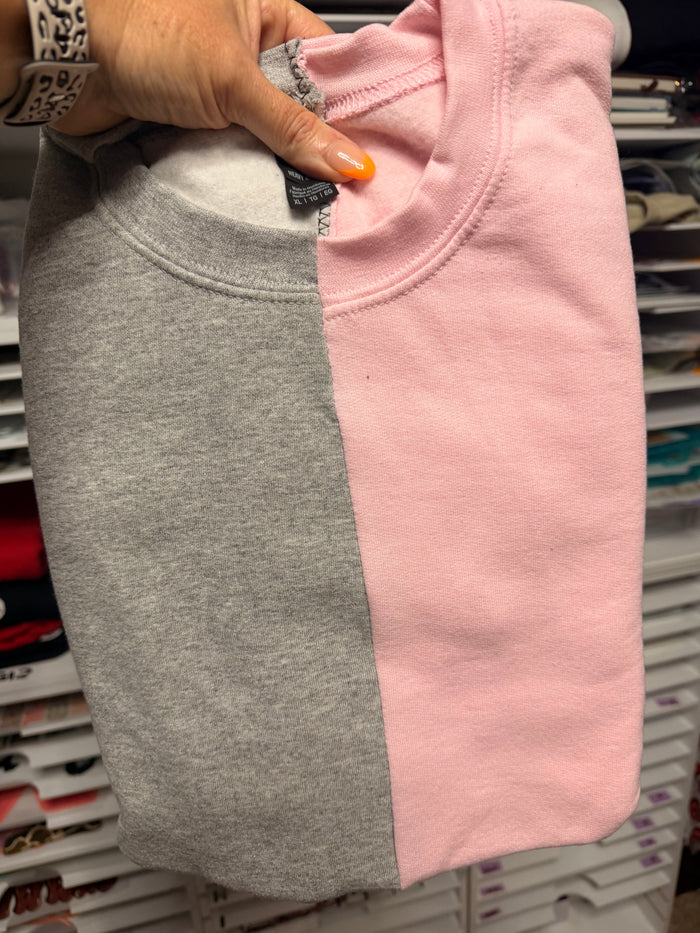 Two-Tone Split Crewnecks