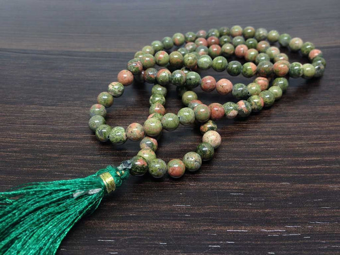 Unakite Gemstone Mala, 108 Prayer Bead Mala