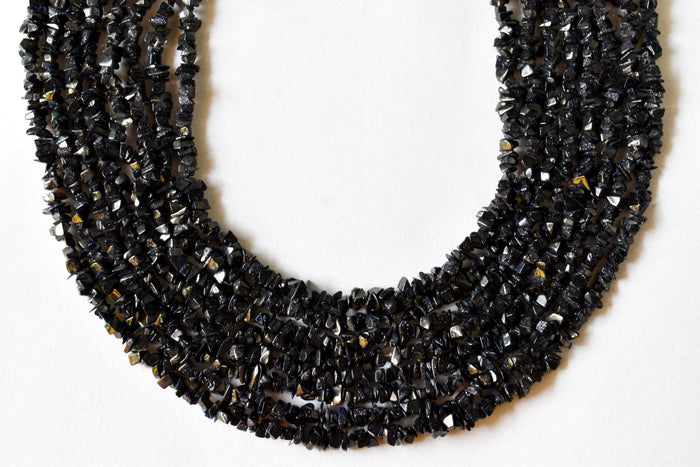 Uncut Blue Sandstone  Crystal Chip Beads Raw Gemstone Uncut Beads Necklace