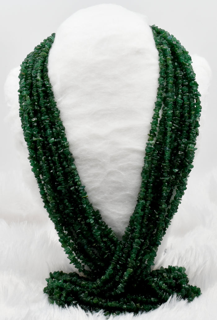 Uncut Green Jade Crystal Chip Beads for Necklace (Confidence and Determination )
