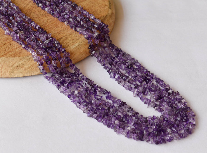 Uncut Raw Amethyst Crystal Chip Beads for Necklace (Insight and Inspiration)