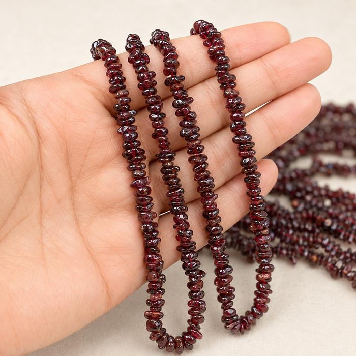 Uncut Raw Garnet Crystal Chip Beads for Necklace (Manifestation and Power)