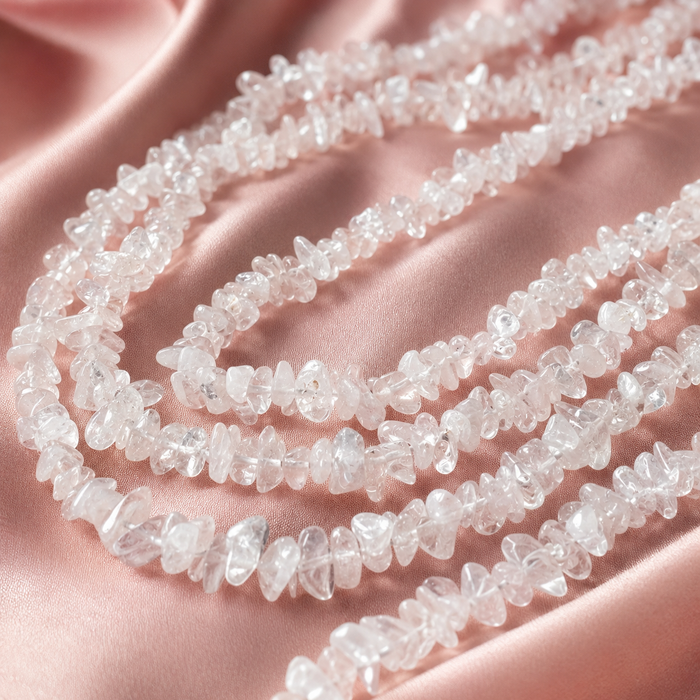 Uncut Raw Rose Quartz Crystal Chip Beads for Necklace (Creativity and Empathy).