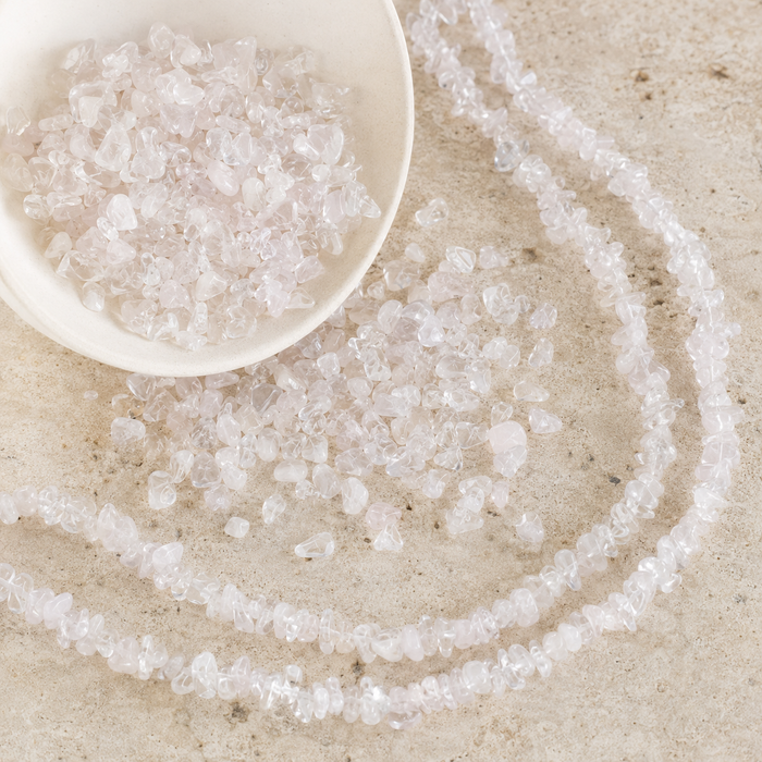 Uncut Raw Rose Quartz Crystal Chip Beads for Necklace (Creativity and Empathy).