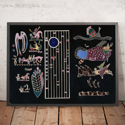 A framed image of