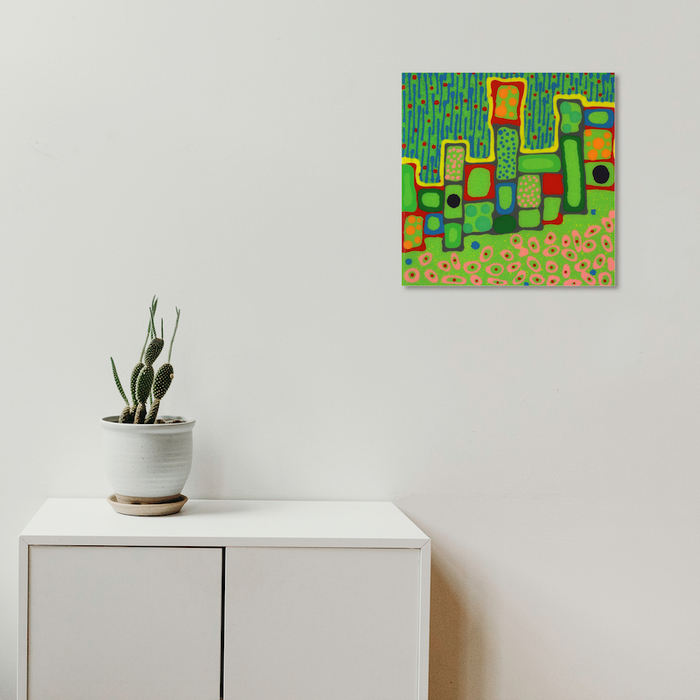 Light Gray Untitled (Green with squares)