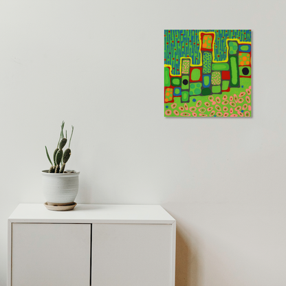 Light Gray Untitled (Green with squares)