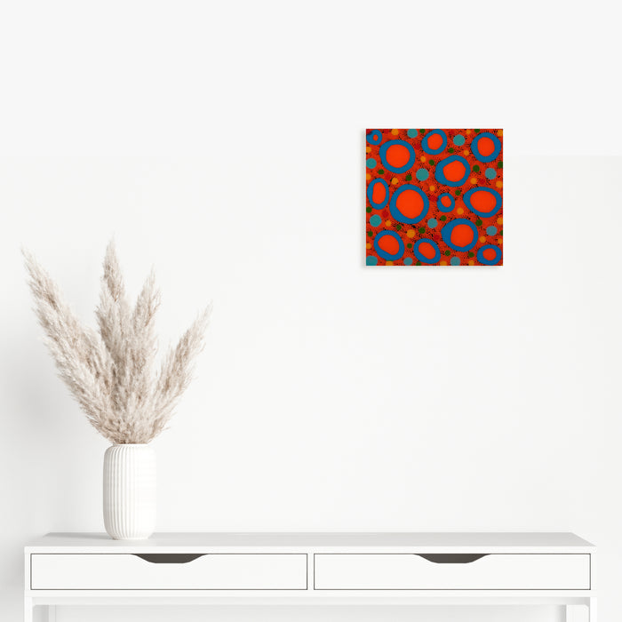 White Smoke Untitled (Orange blue rings)