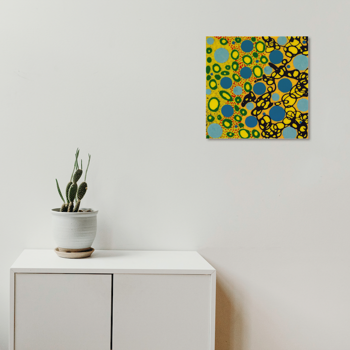 Light Gray Untitled (Yellow blue dots)