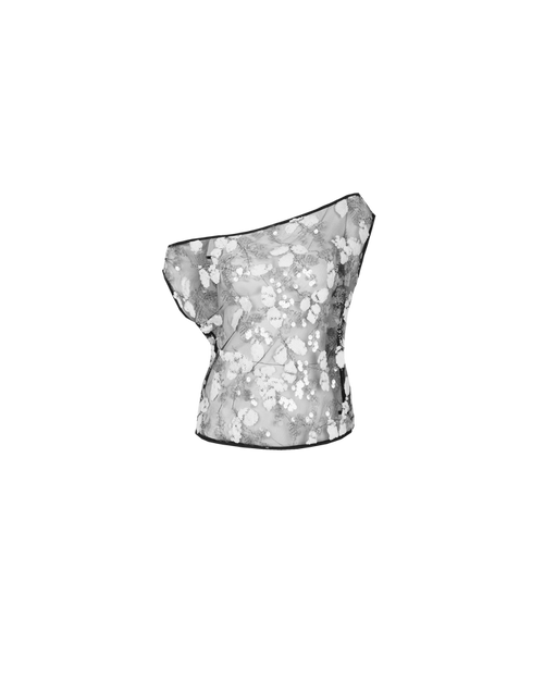 VEGAS SEQUIN TOP BLACK WHITE