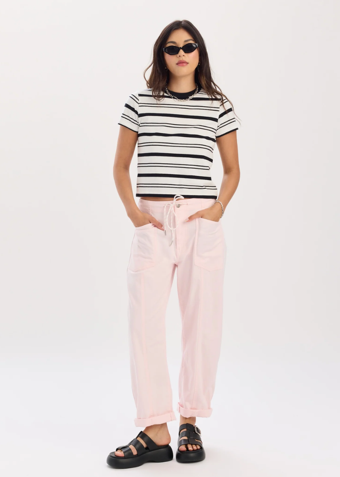 Villa Drawstring Sport Striped Barrel - Petal
