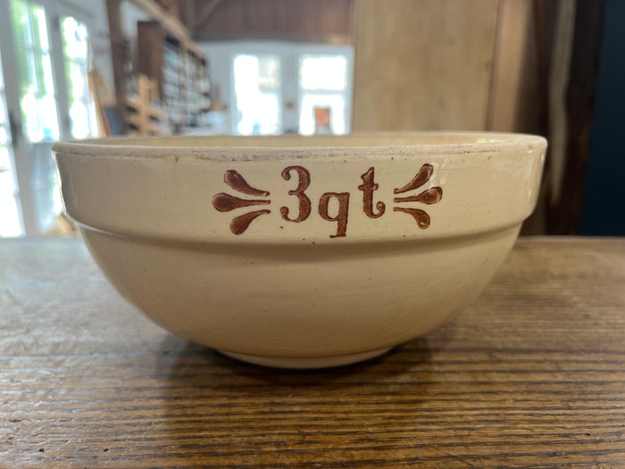Vintage 10” 3 QT Stoneware Mixing Bowl