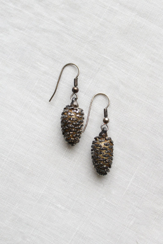 vintage pine cone earrings