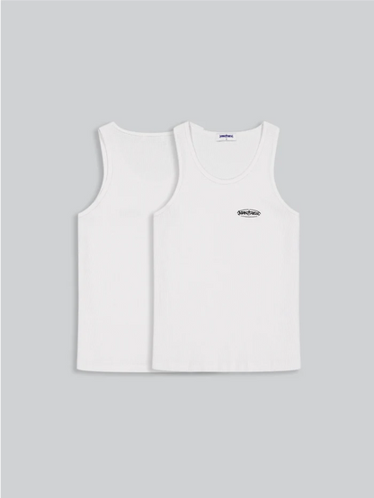 Waffle Tank Top White
