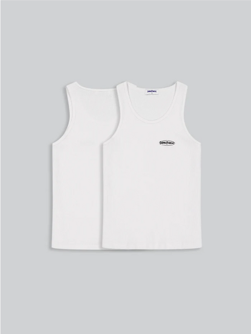 Waffle Tank Top White
