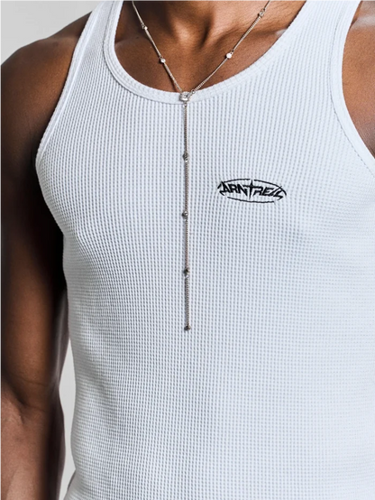 Waffle Tank Top White