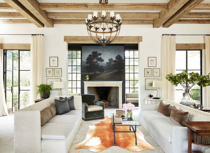 Brown with Red Cowhide Rug #B3624