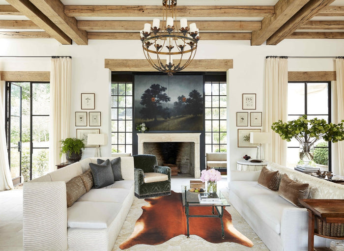 Brown with Red Cowhide Rug #B3390