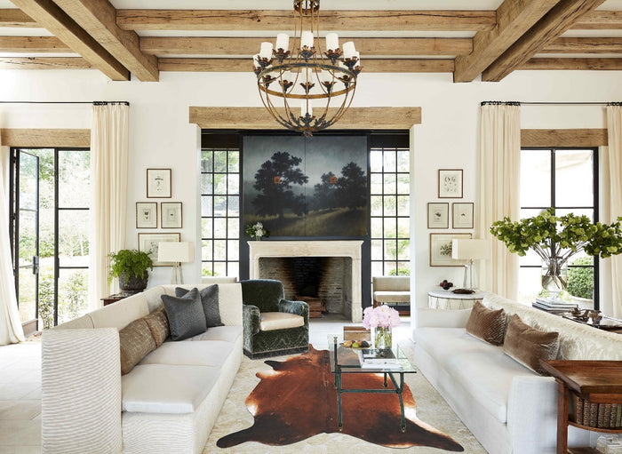 Brown with Red Cowhide Rug #B4043