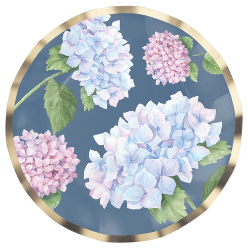 Wavy Salad Plate, Hydrangeas