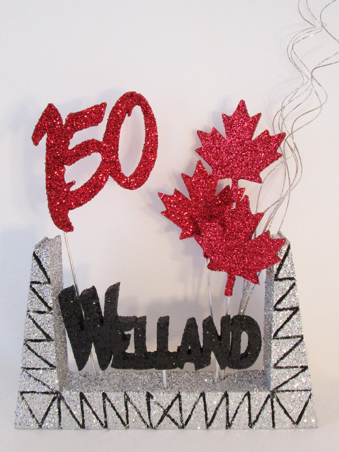 Welland's 150 anniversary celebration centerpiece, Designs by Ginny