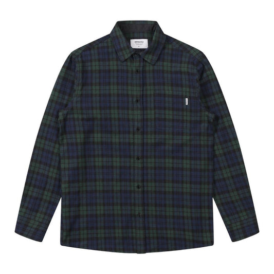 Wemoto Cotton Flannel Hemd Dark Green