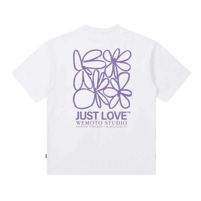 Wemoto Vintage Flower Printed Artwork T-Shirt White