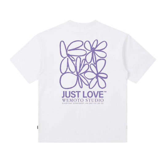 Wemoto Vintage Flower Printed Artwork T-Shirt White