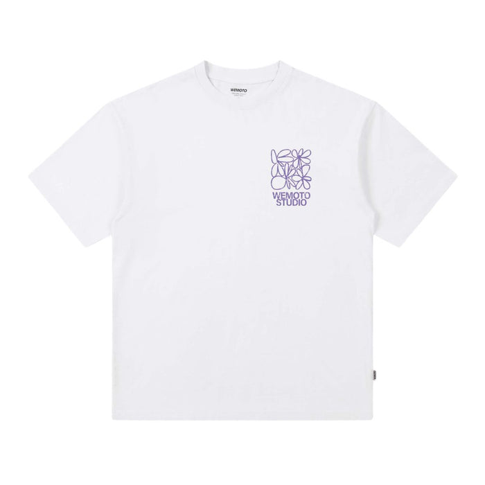 Wemoto Vintage Flower Printed Artwork T-Shirt White
