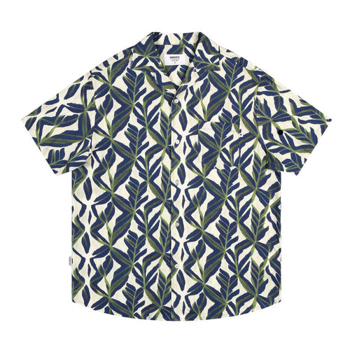 Wemoto Viscose Resort Collar Shirt Navy Blue Green