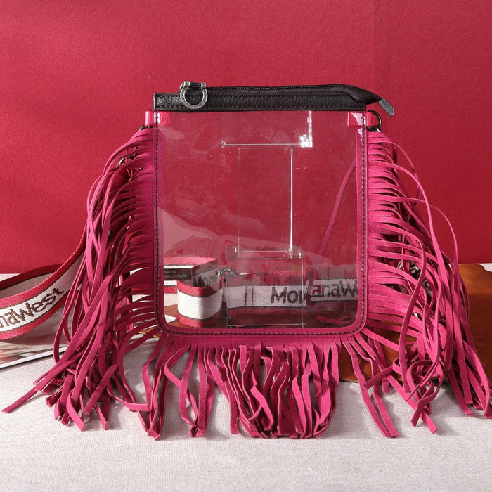 Western Fringe Stadium Clear Crossbody Bags (Multiple Colors) - 260 Broadway Boutique
