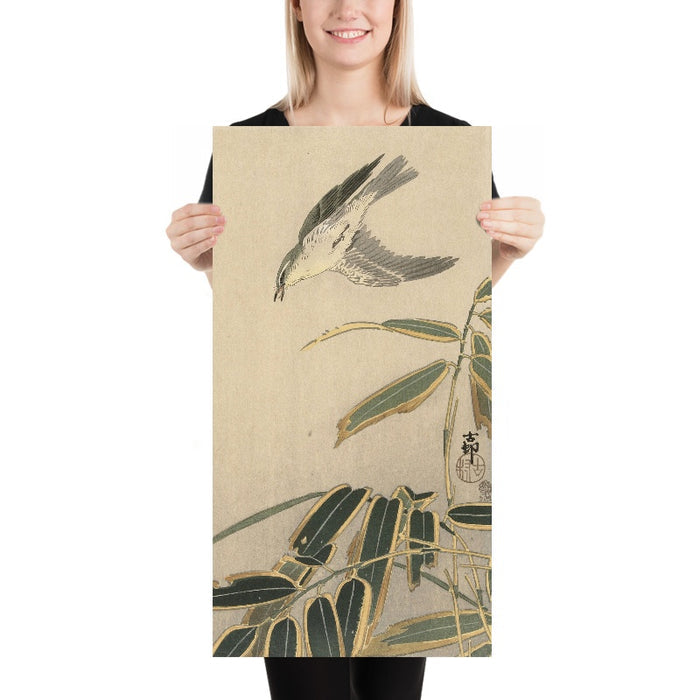 Wheatear with Bamboo by Ohara Koson, 1900