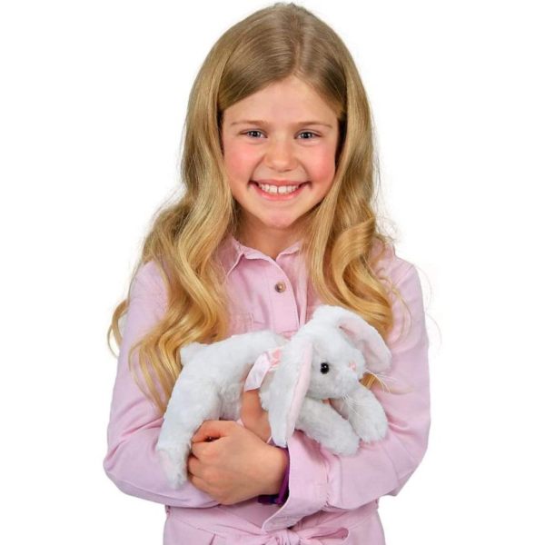 Plush White Bunny Rabbit Baby Powderpuff Huggable