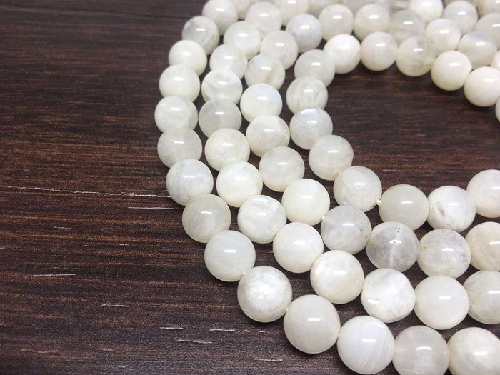 White Rainbow Moonstone Mala With 108 Prayer Beads.