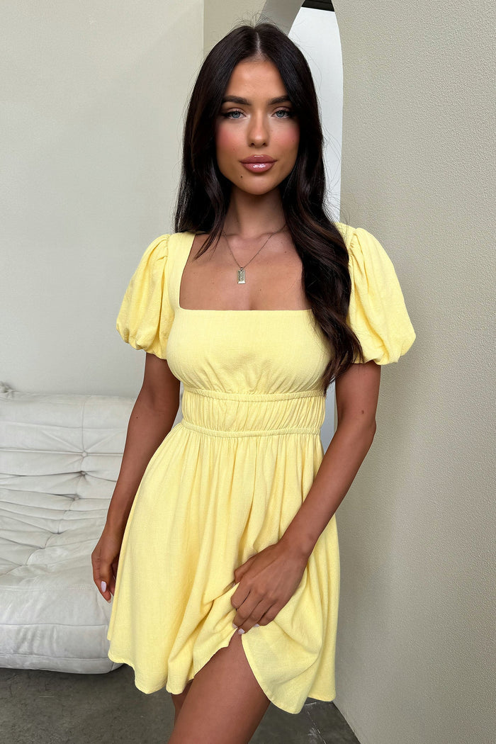 Whitney Mini Dress - Baby Yellow