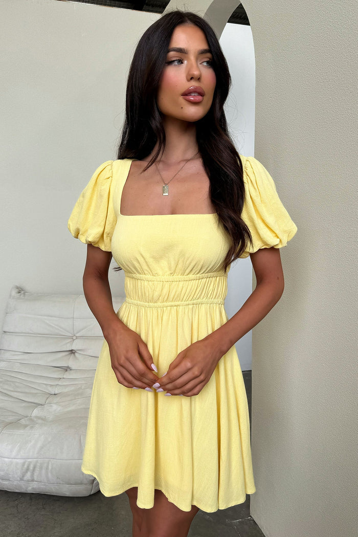 Whitney Mini Dress - Baby Yellow