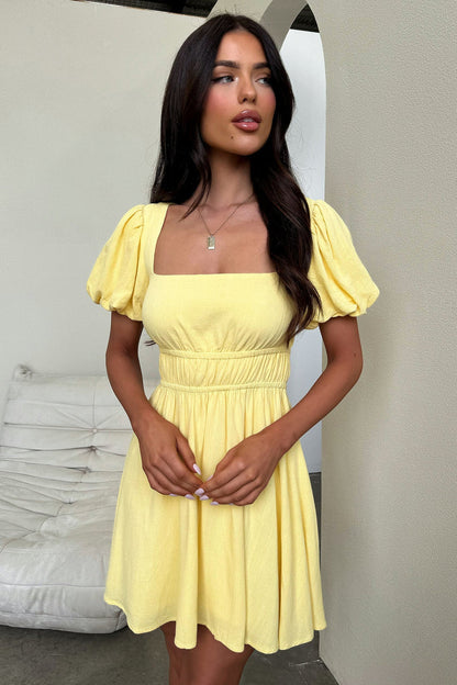 Whitney Mini Dress - Baby Yellow