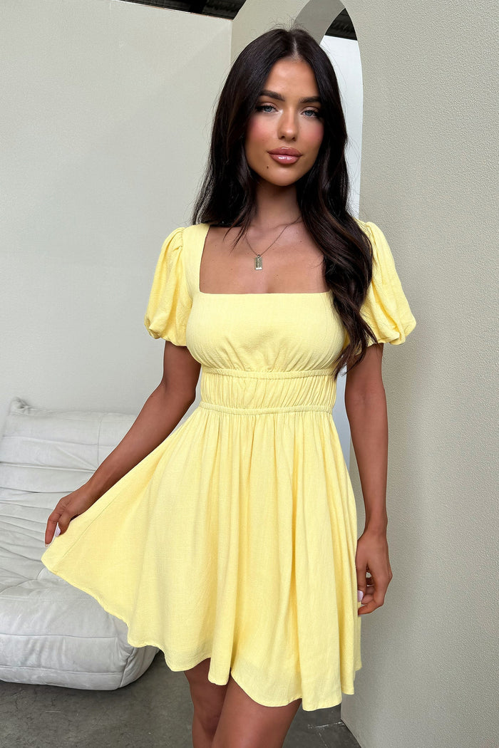 Whitney Mini Dress - Baby Yellow