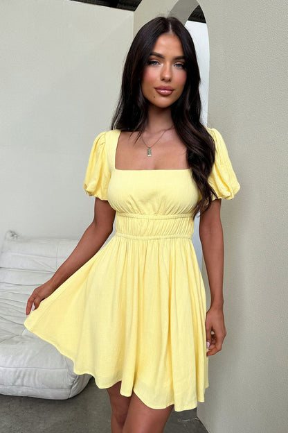Whitney Mini Dress - Baby Yellow