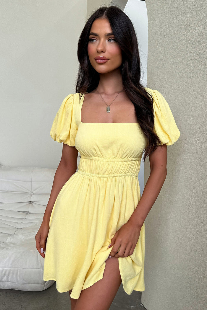 Whitney Mini Dress - Baby Yellow