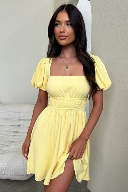 Whitney Mini Dress - Baby Yellow