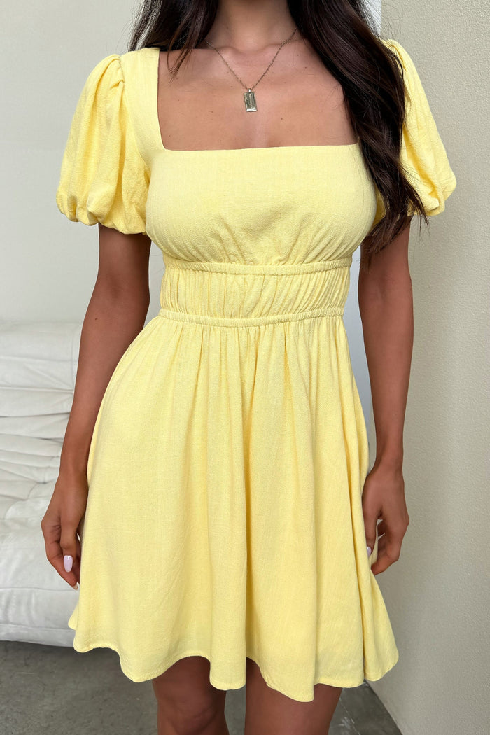 Whitney Mini Dress - Baby Yellow