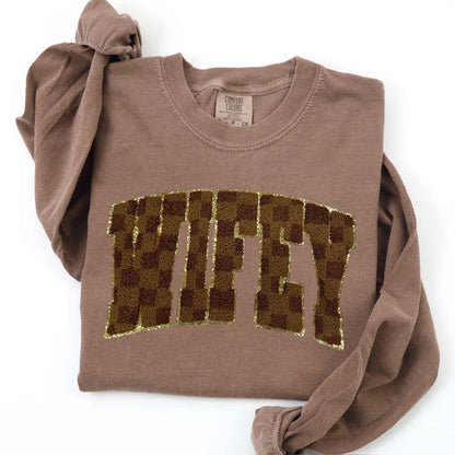 Wifey chenille patch (must purchase crewneck as well)