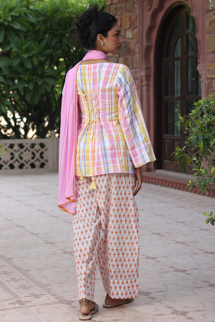 Women's Checkered Farshi Suit Set