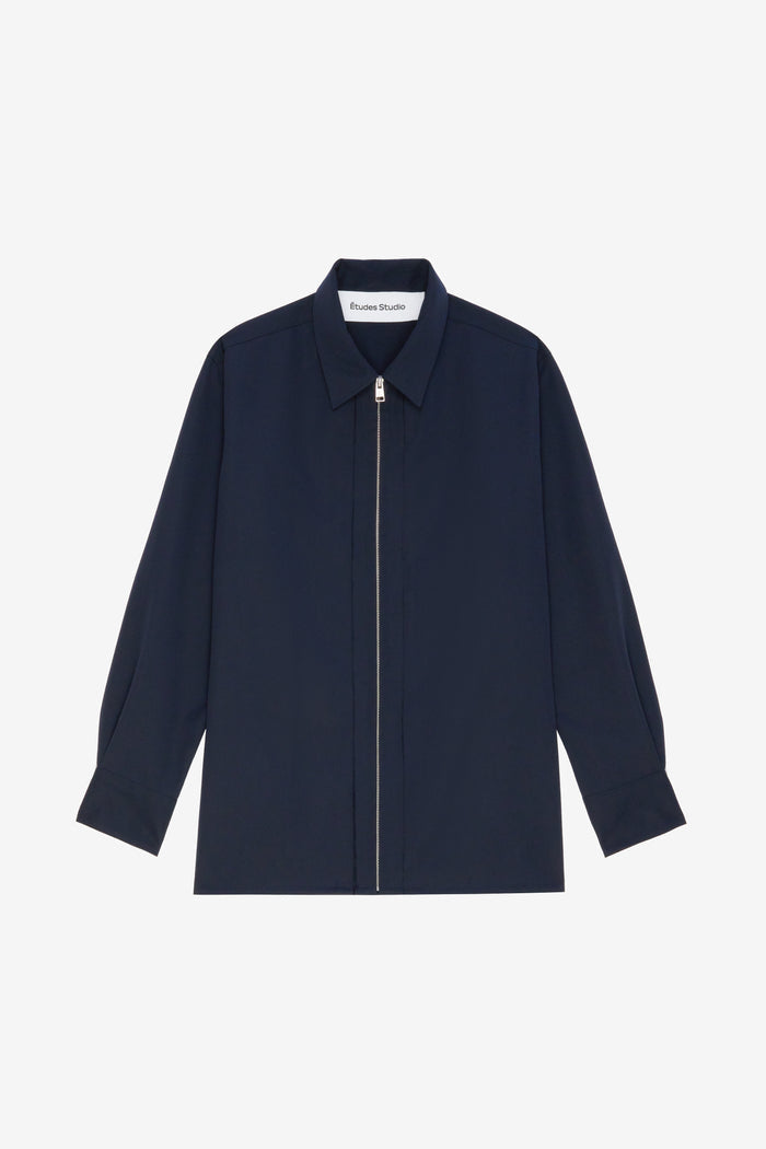 ETUDES STUDIO WOOL ZIPPED OVERSHIRT NAVY 1
