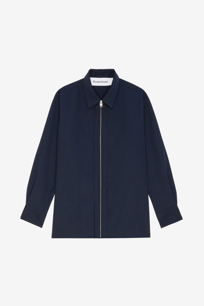 ETUDES STUDIO WOOL ZIPPED OVERSHIRT NAVY 1