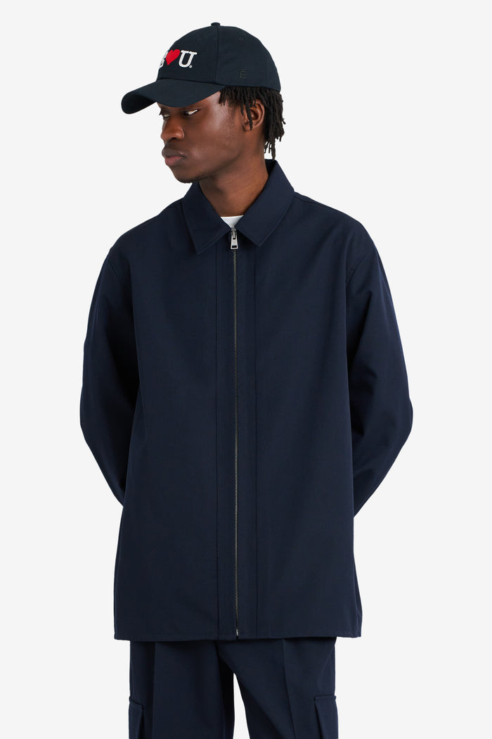 ETUDES STUDIO WOOL ZIPPED OVERSHIRT NAVY 4