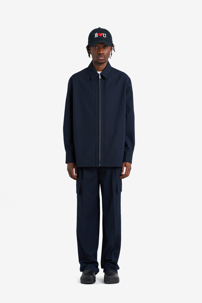 ETUDES STUDIO WOOL ZIPPED OVERSHIRT NAVY 2