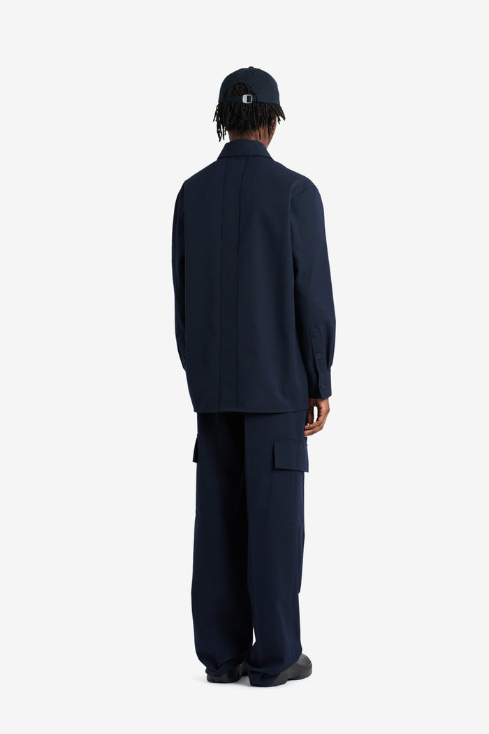 ETUDES STUDIO WOOL ZIPPED OVERSHIRT NAVY 3